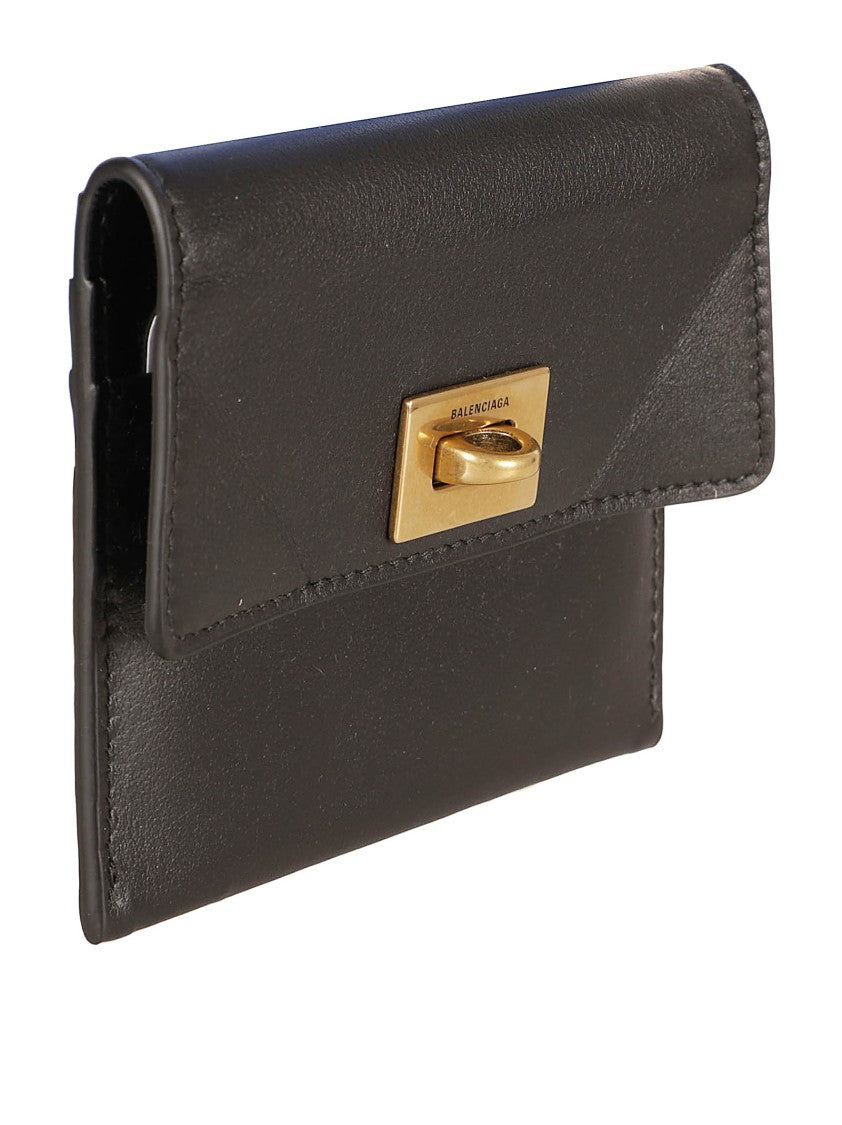Balenciaga Smooth Leather Card Holder With Engraved Logo