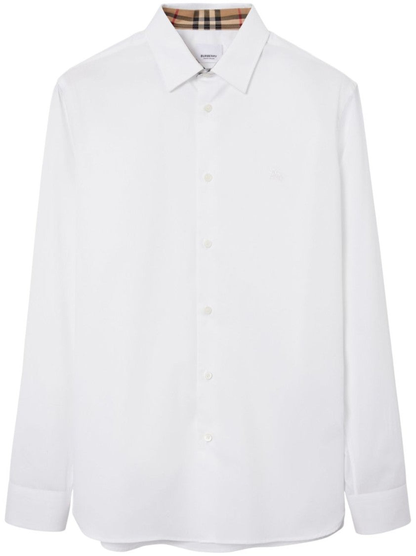 Burberry White Sherfield Stretch Cotton Shirt