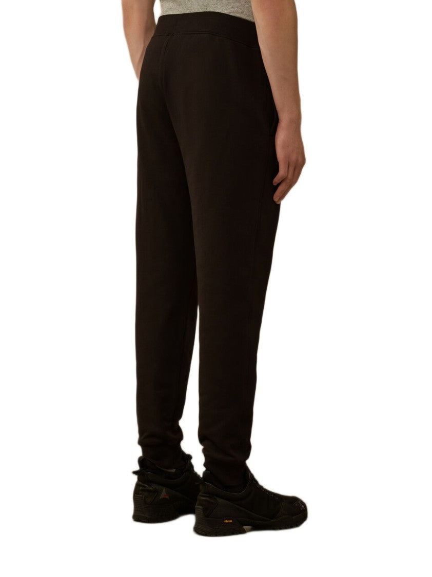 C.P. Company Regular Fit Black Cotton Cargo Pants With Lens Detail