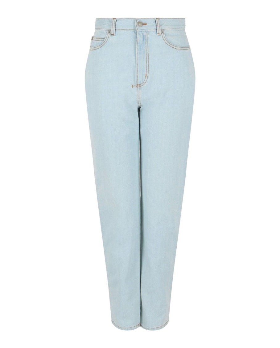 Alexander Mcqueen High-Rise Wide-Leg Jeans With Contrast Stitching