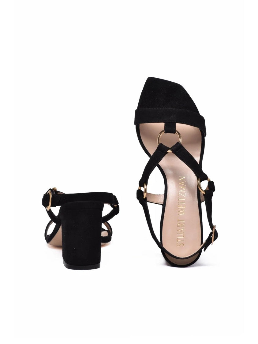 Stuart Weitzman Black Suede High-Heel Sandals