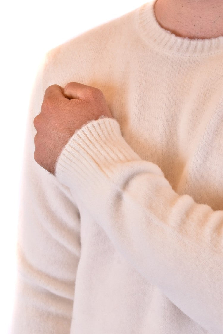 Dondup Soft White Wool Sweatshirt