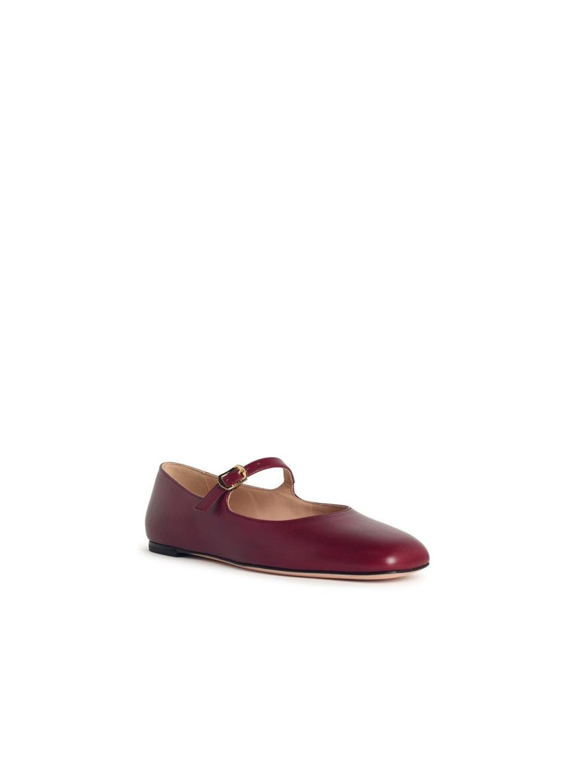 Bally 'Belkys' Burgundy Leather Ballet Flats