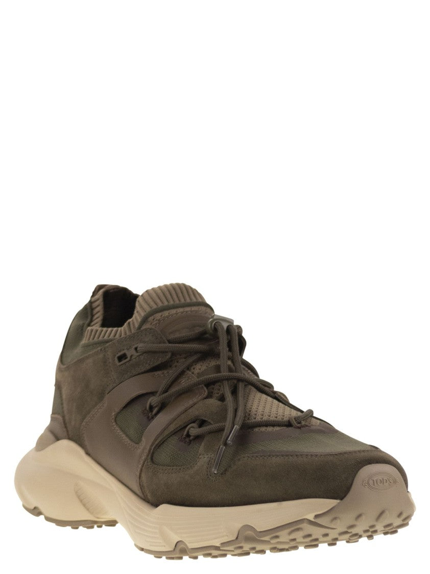 Tod's Leather And Technical Fabric Sneakers