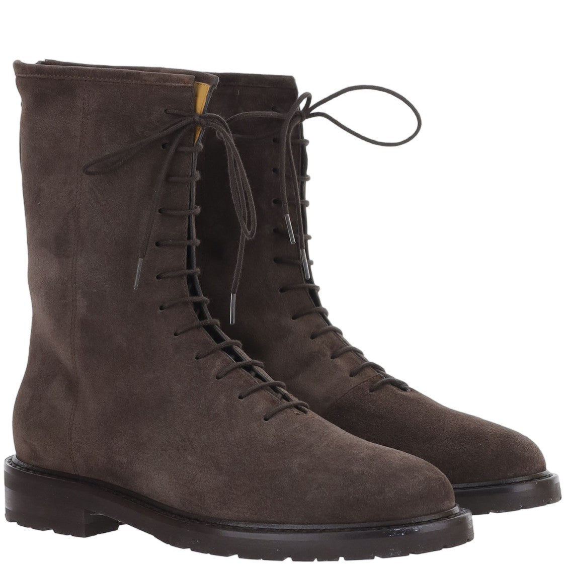 Legres Brown Front Lace-Up Suede Boots