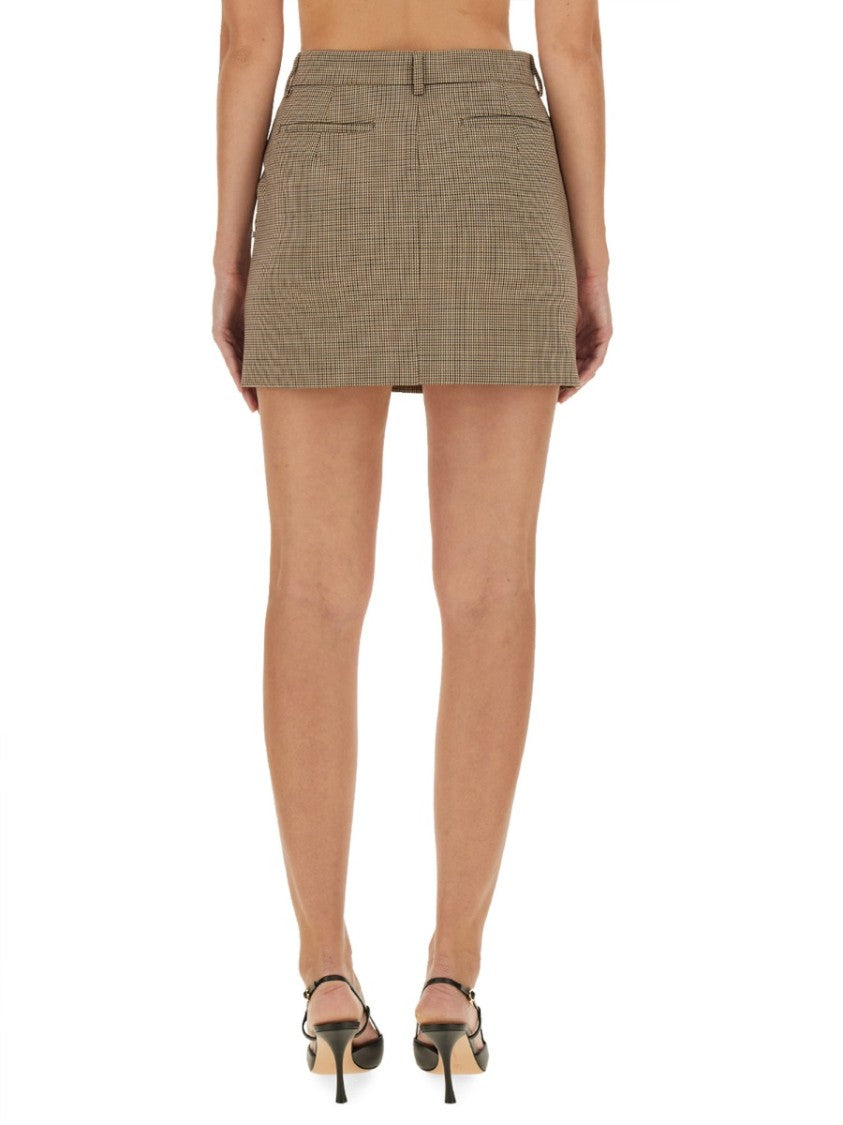 Sportmax Tailored Mini Skirt With Subtle Checkered Pattern