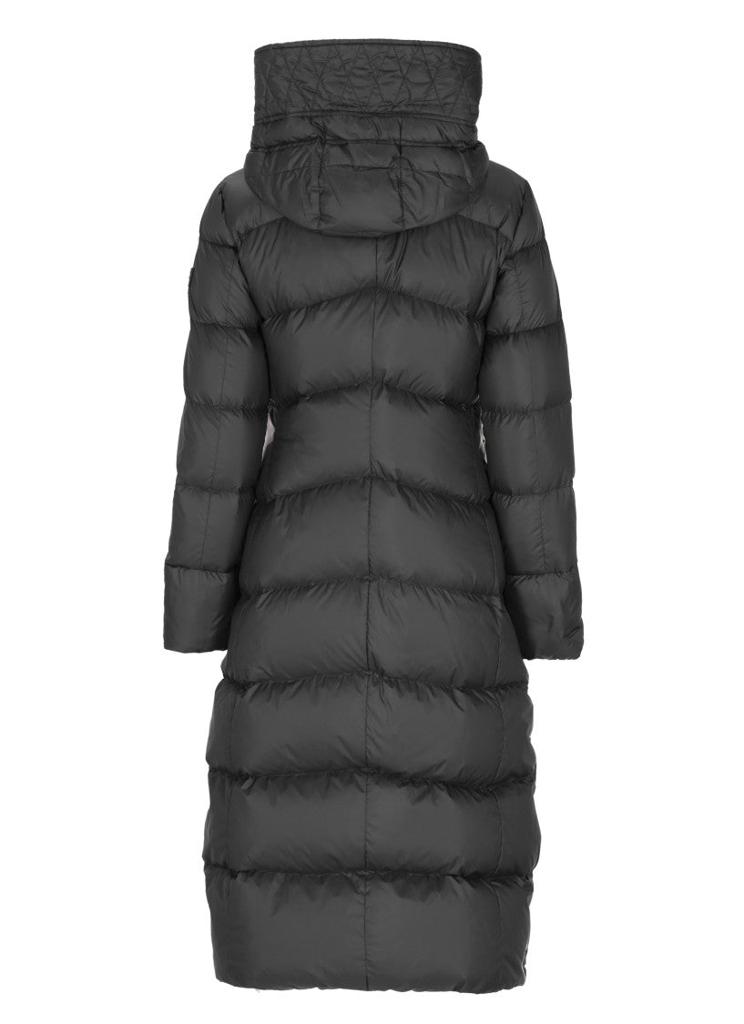 Peuterey Black Nunki Hooded Quilted Long Down Jacket