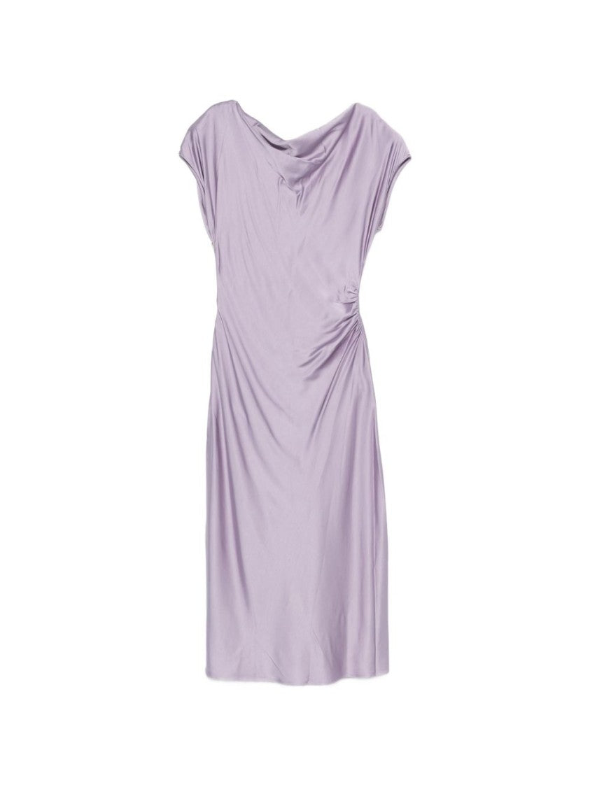 Liu Jo Purple Draped Cowl Neck Day Dress