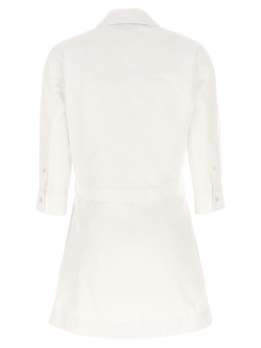 Gucci Mini Dress With Ribbon Collar And Pleated Skirt