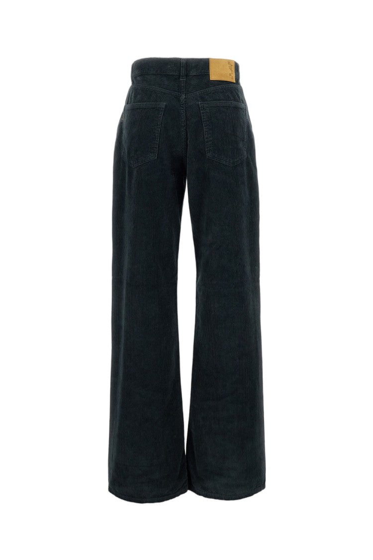 Haikure Wide-Leg Ribbed Cotton Jeans With Textured Finish