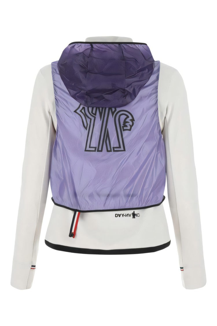 Moncler Cropped Fitted Jacket With Contrasting Shiny Fabric