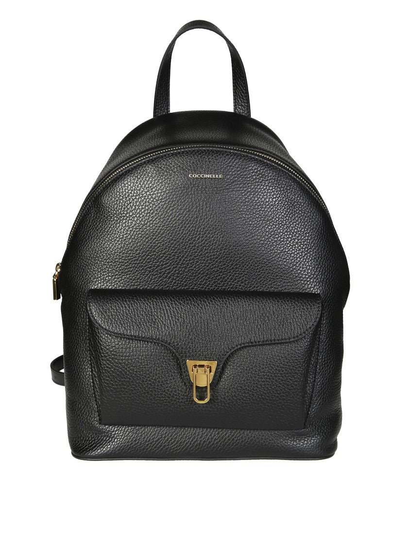 Coccinelle Minimalist Zip-Closure Backpack With External Pocket