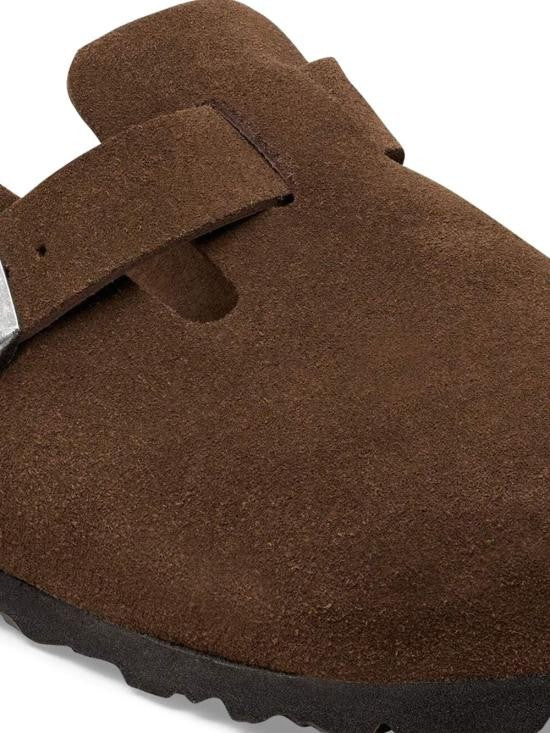 Birkenstock Suede Upper Slip-On Mule With Adjustable Buckle Strap