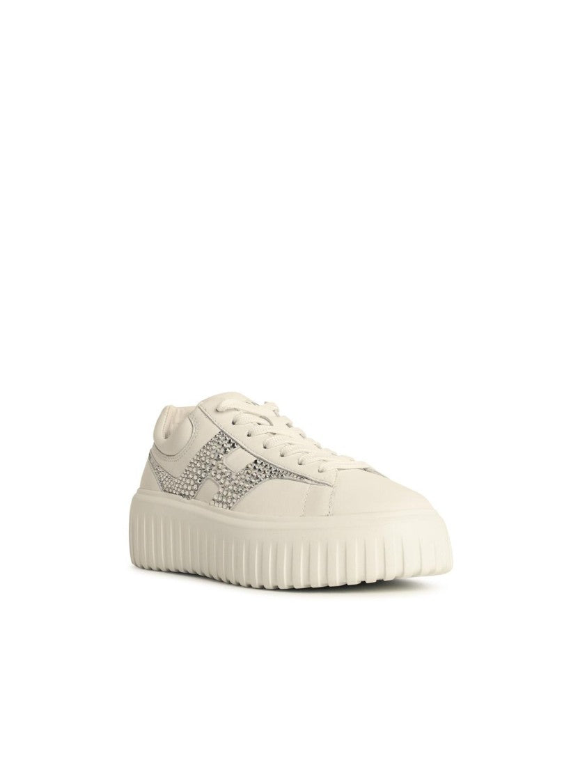 Hogan H-Stripes' White Leather Sneakers