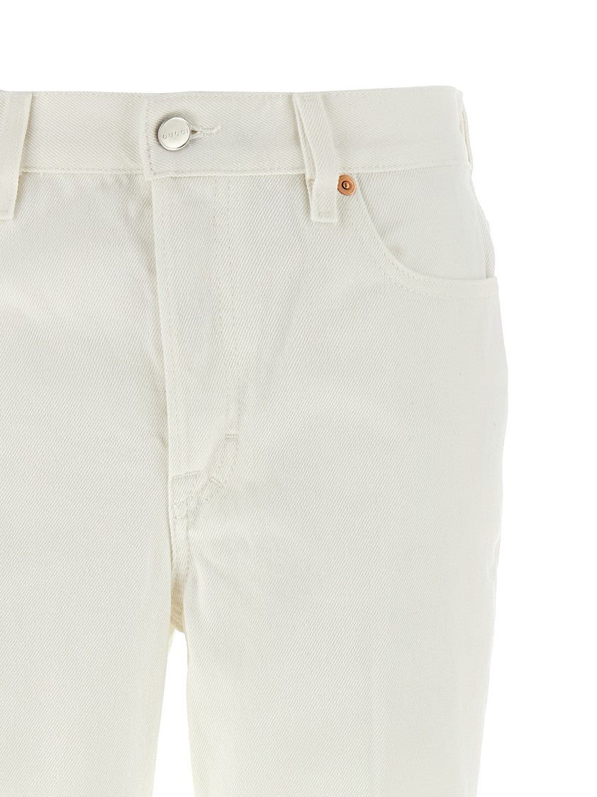 Gucci High-Waisted Cropped Jeans With Flared Leg