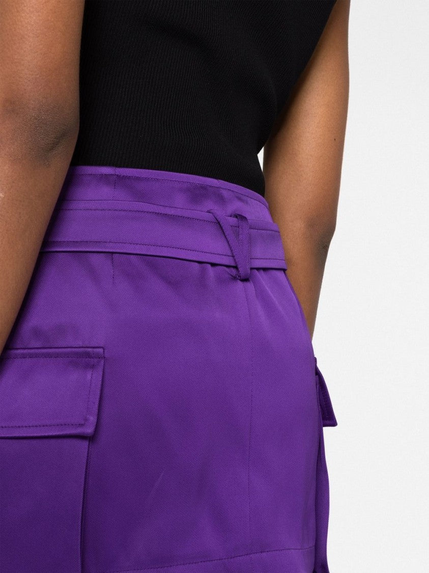 Versace Grape Purple Moire Effect Miniskirt