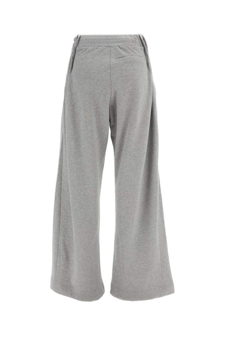 Dries Van Noten Grey Hamesa Bis Pleated Cotton Wide-Leg Pants