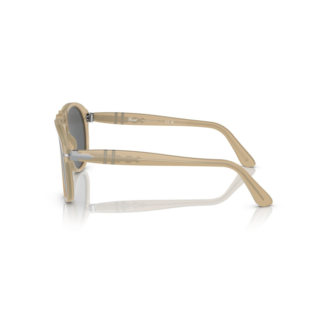 Persol 0Po0649 Translucent Beige Aviator Sunglasses With Double Bridge