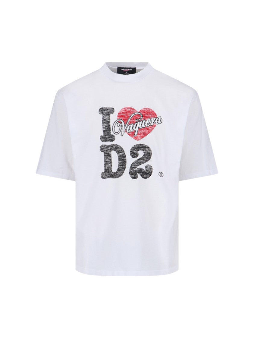 Dsquared2 Multicolor Logo Print Cotton T-Shirt
