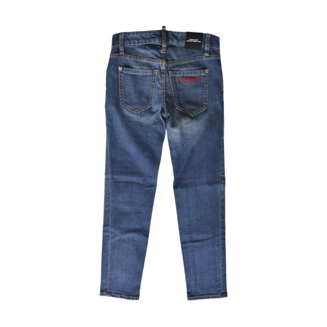 Dsquared2 Blue Mid-Rise Cropped Twiggy Jeans