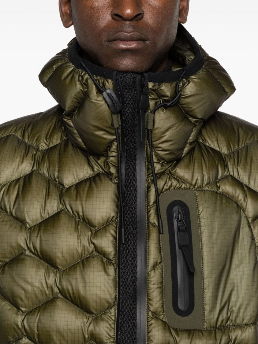 Peuterey Quilted Green Jacket With Hood