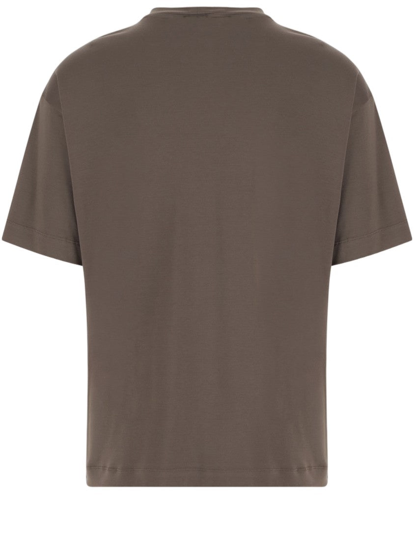 Giorgio Armani Cotton-Blend T-Shirt With Embossed Logo Detail
