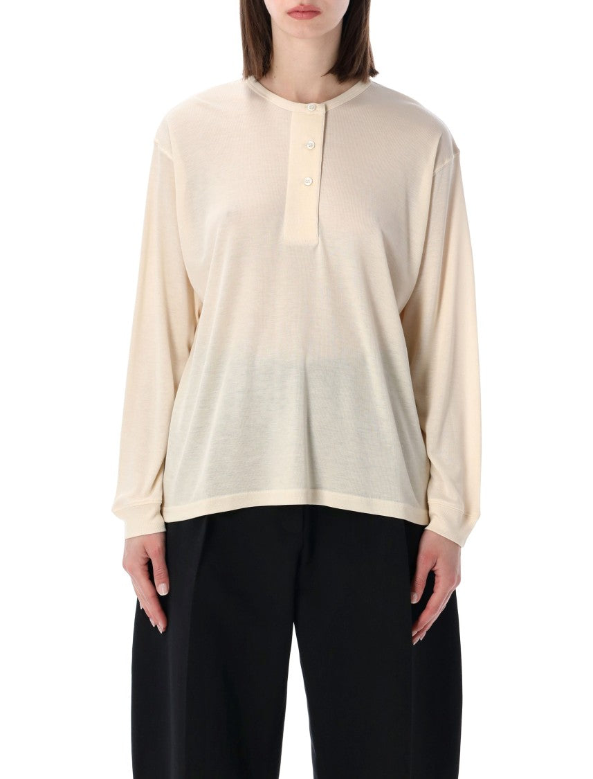 Studio Nicholson Rutas Ribbed Lyocell Mock Collar Top
