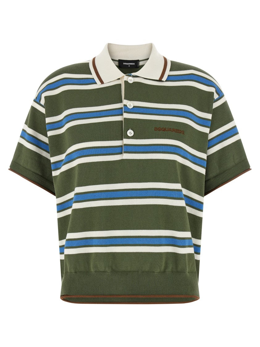 Dsquared2 'Striped Knit' Polo Shirt