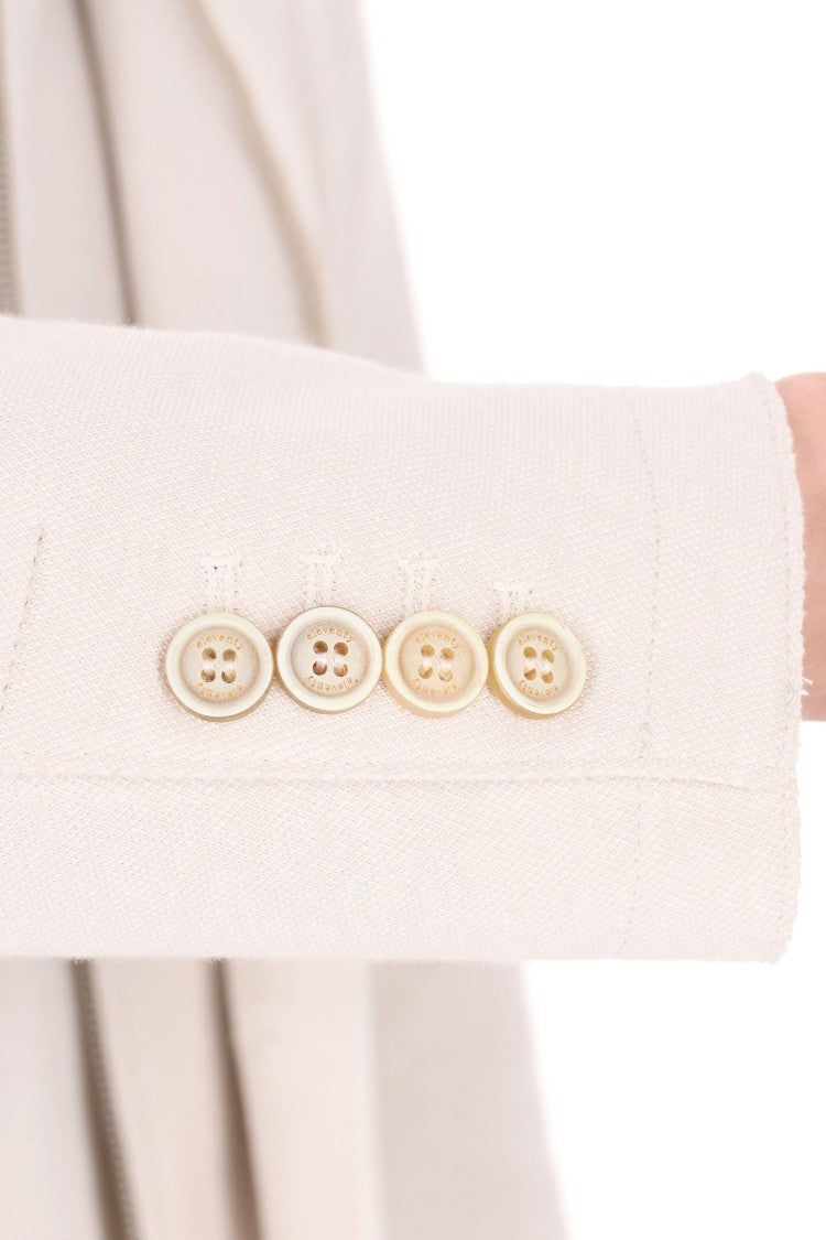 Eleventy Beige Raw-Edge Cotton Jersey Blazer