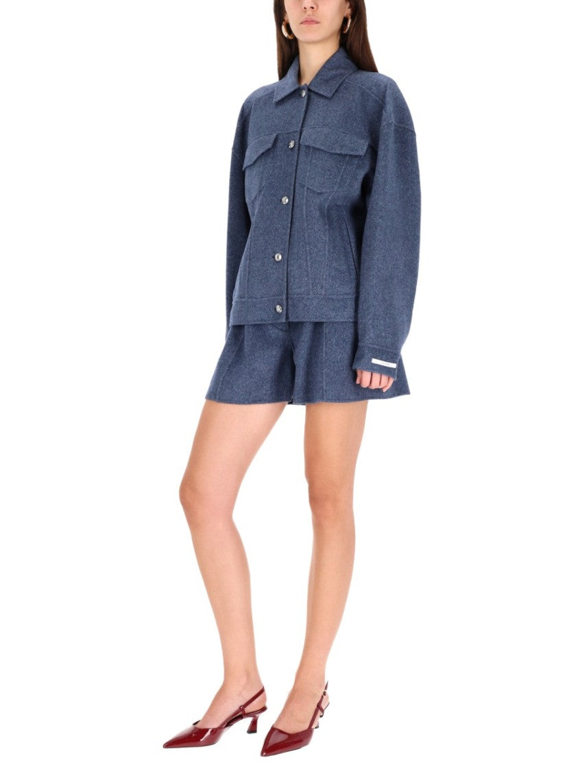 Sportmax Braiesi Tailored High-Waist Wool Shorts