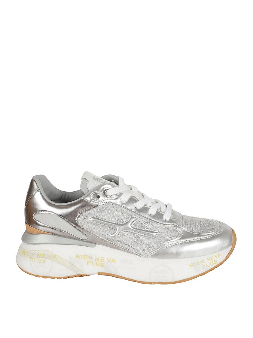 Premiata Metallic Silver Sport Sneakers With Cushioned Sole