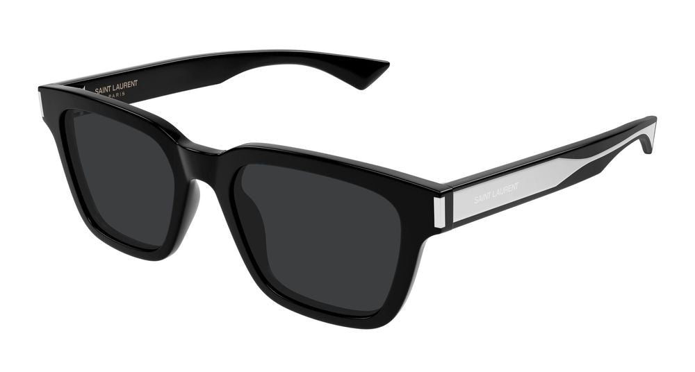 Saint Laurent Black Silver-Tone Accents Oversized Square Sunglasses
