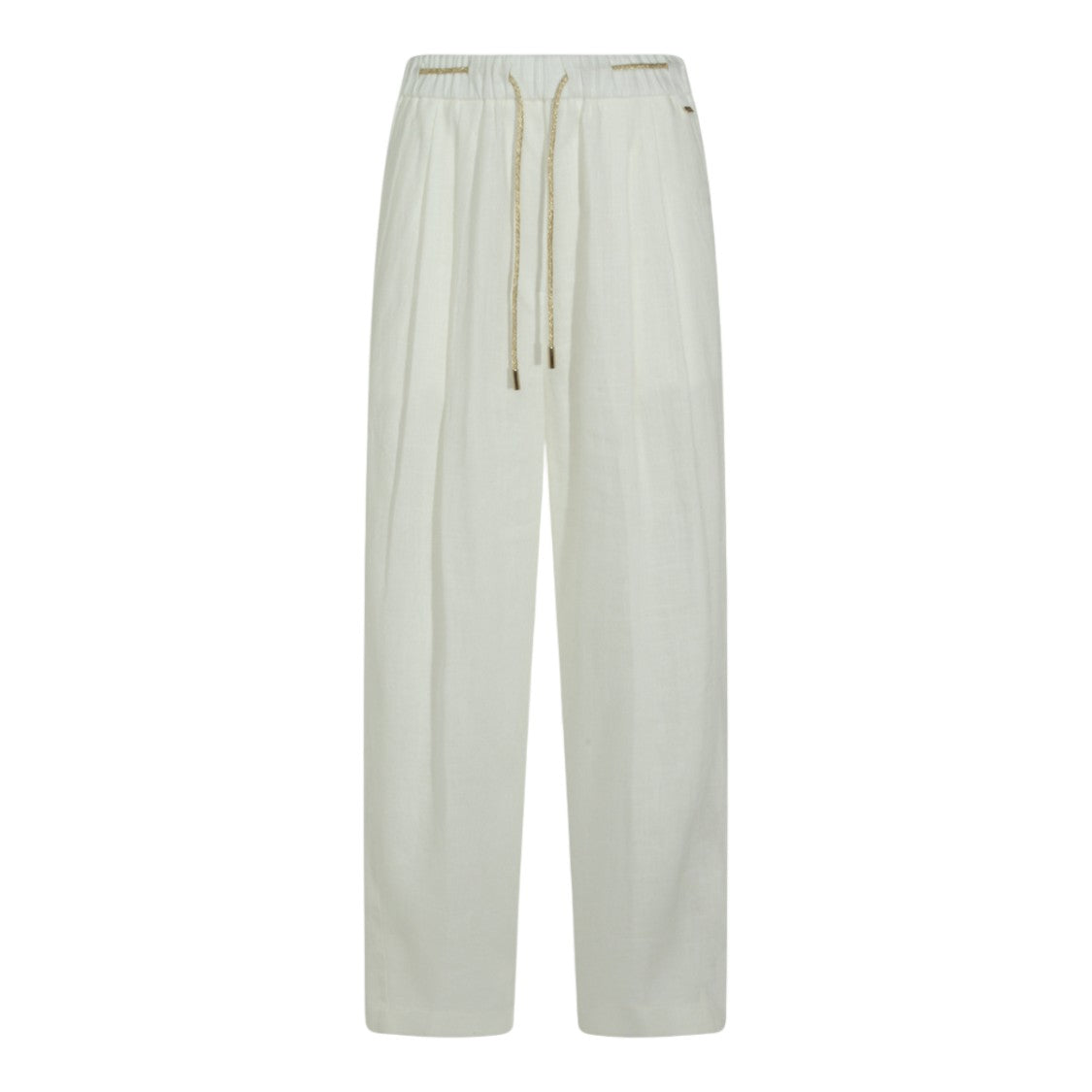 Herno Relaxed Straight Leg Trousers With Metallic Drawstring Accents