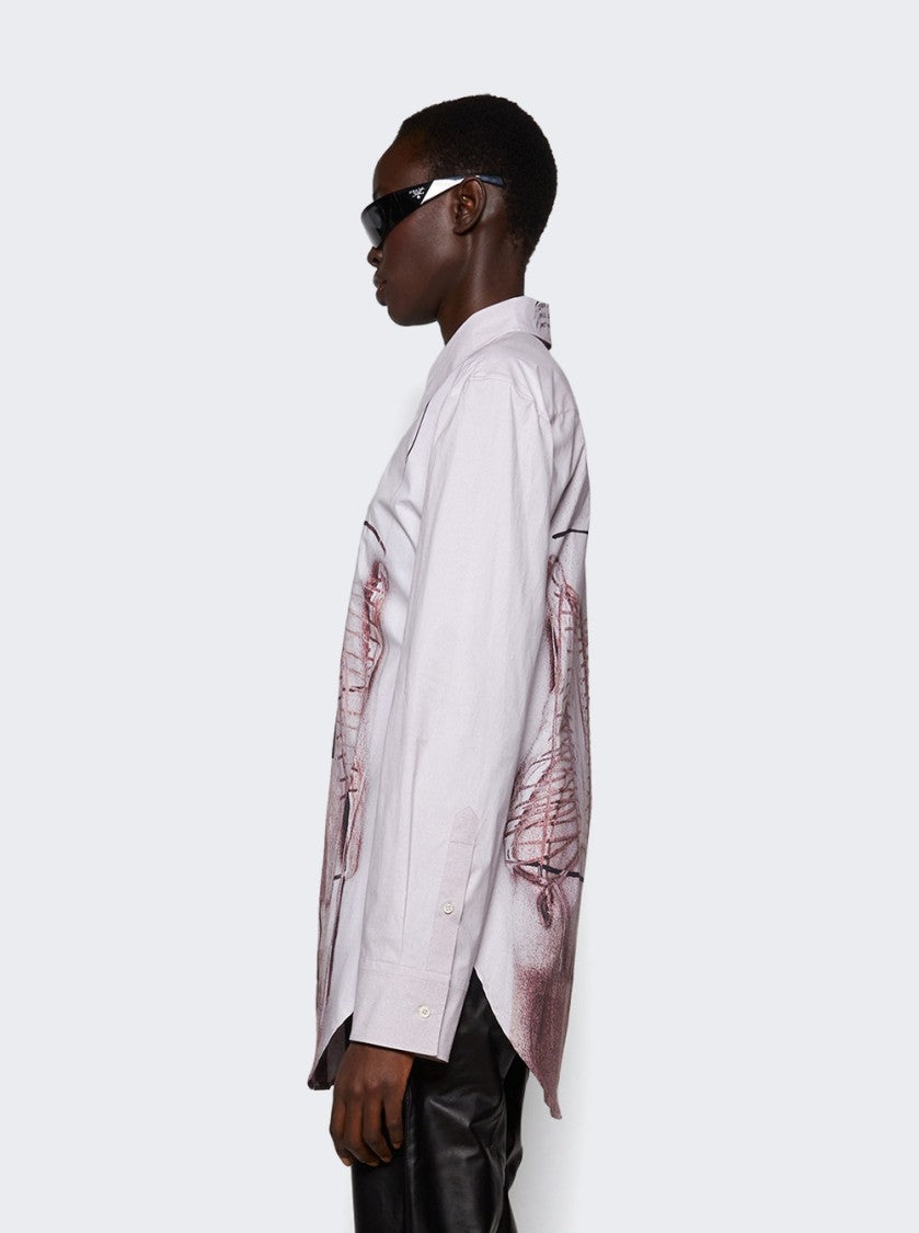 Jean Paul Gaultier Trompe L'oeil Corset Shirt Dusty Pink And White