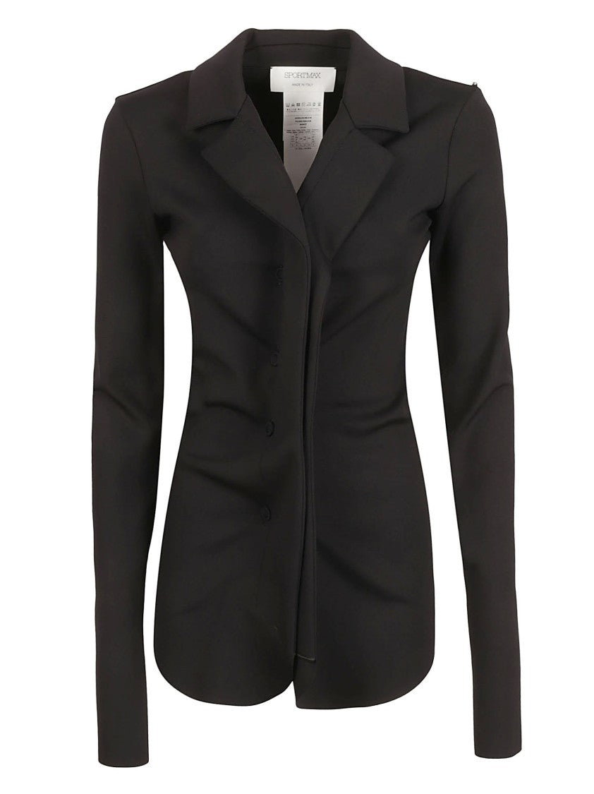 Max Mara Fitted Black Jacket With Notched Collar