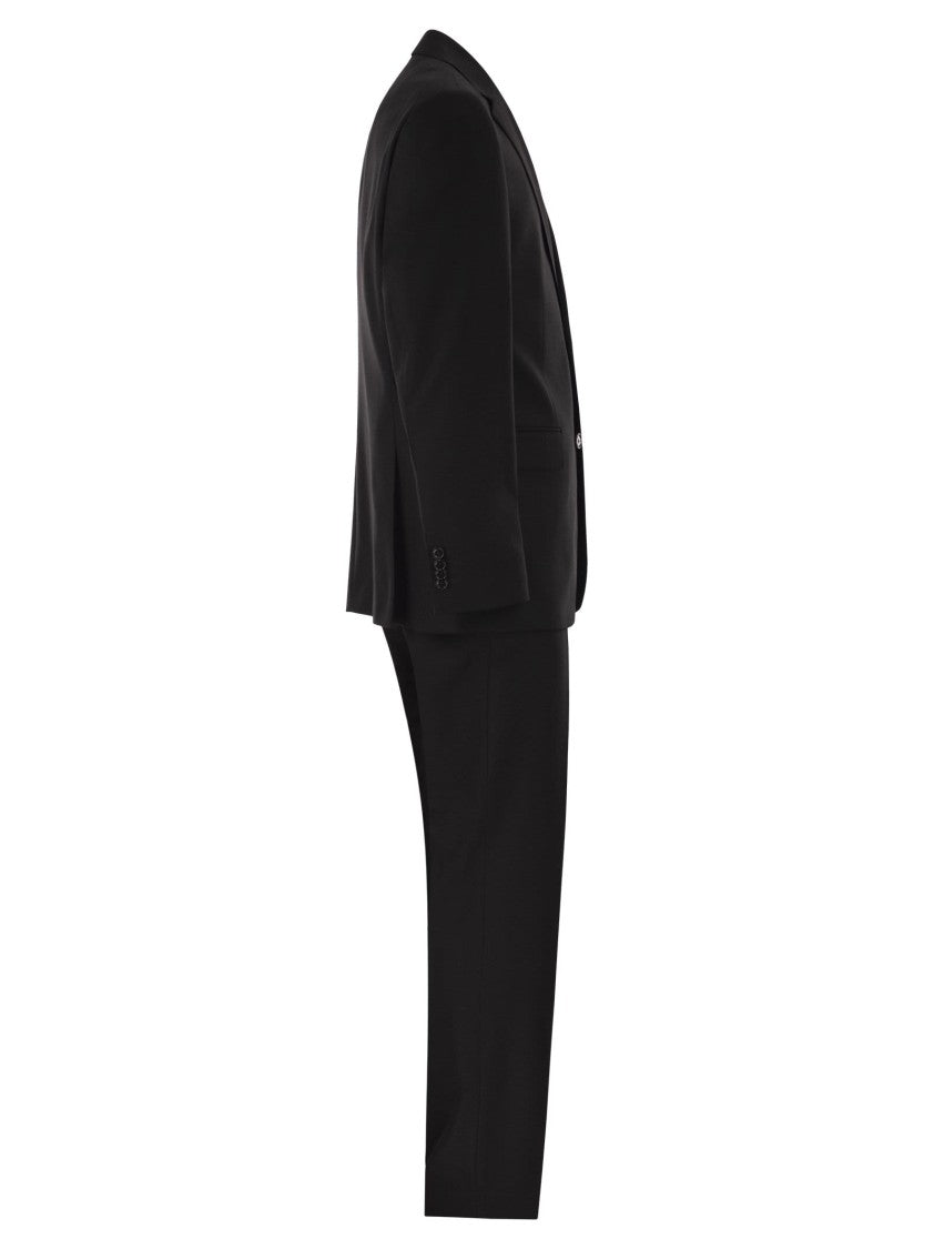 Boss Regular Fit Suit In Wool And Elastane Blend