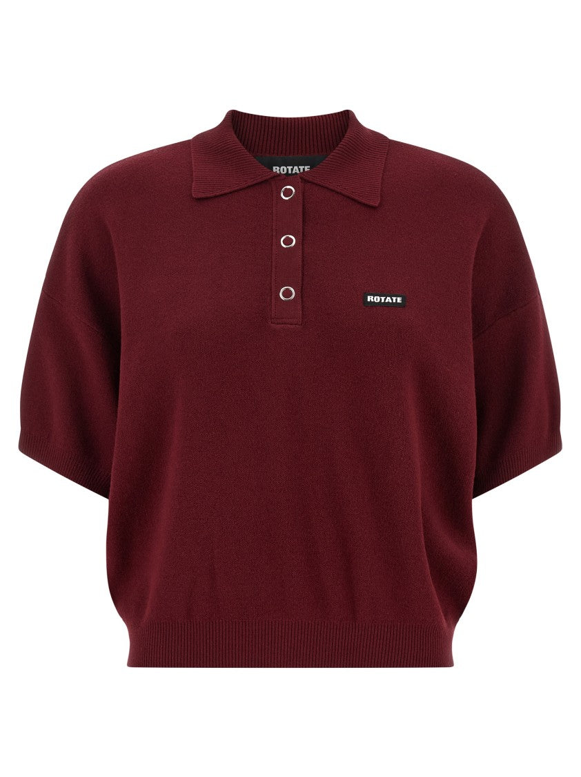 Rotate Birger Christensen 'Slinky Knit' Polo Shirt