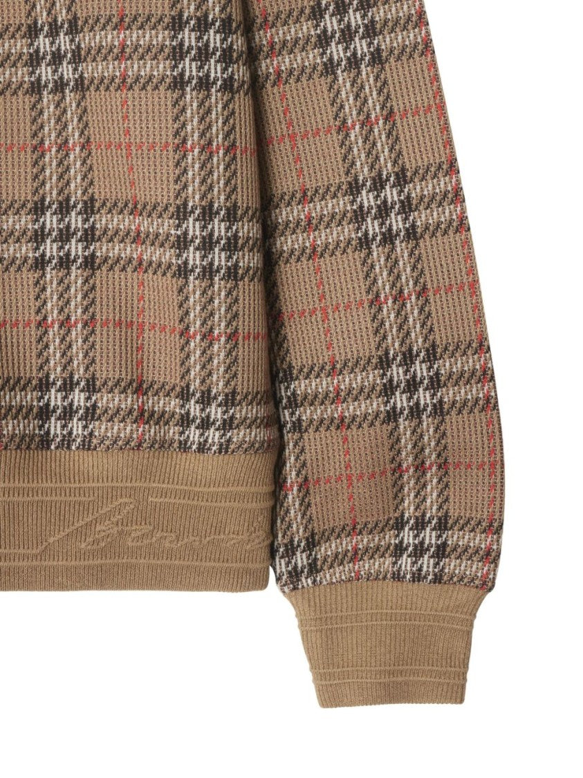 Burberry Check Pattern Sweatshirt With Embroidered Logo