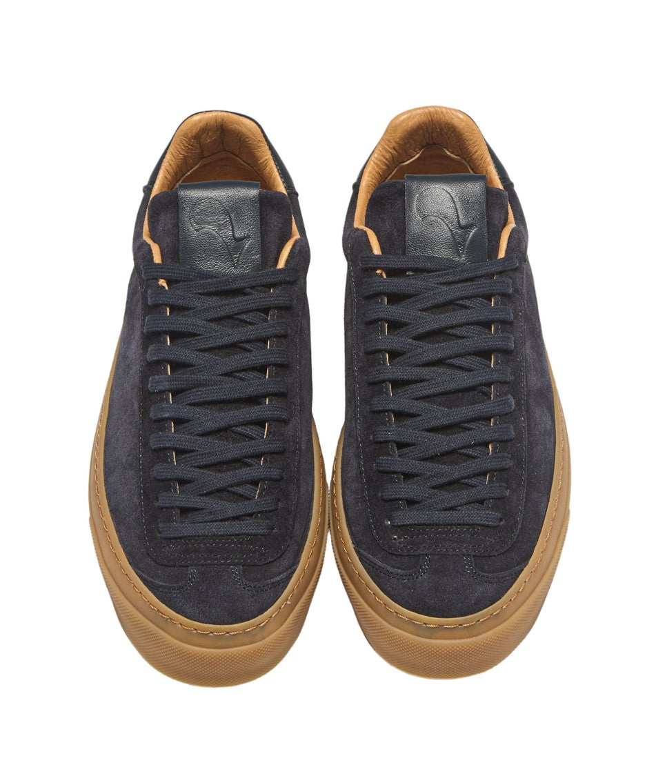 Aqua Alta Venice Navy Sneakers With Suede And Leather Craftsmanship