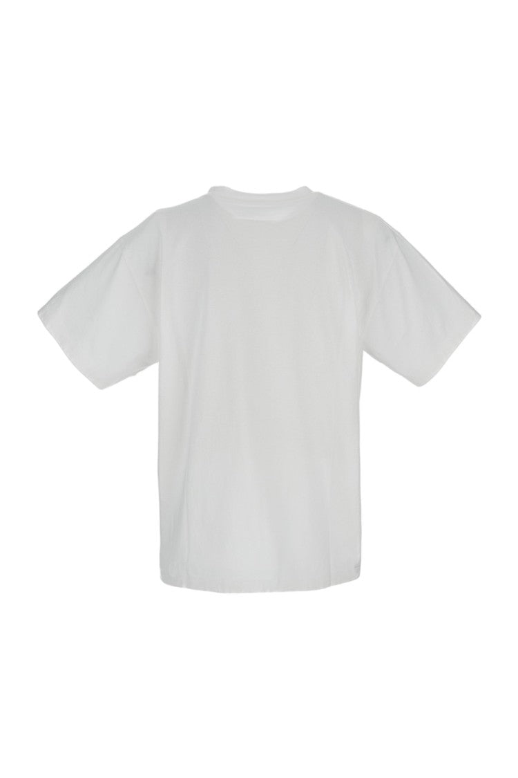 Mm6 By Maison Margiela Oversized White Cotton Crewneck T-Shirt