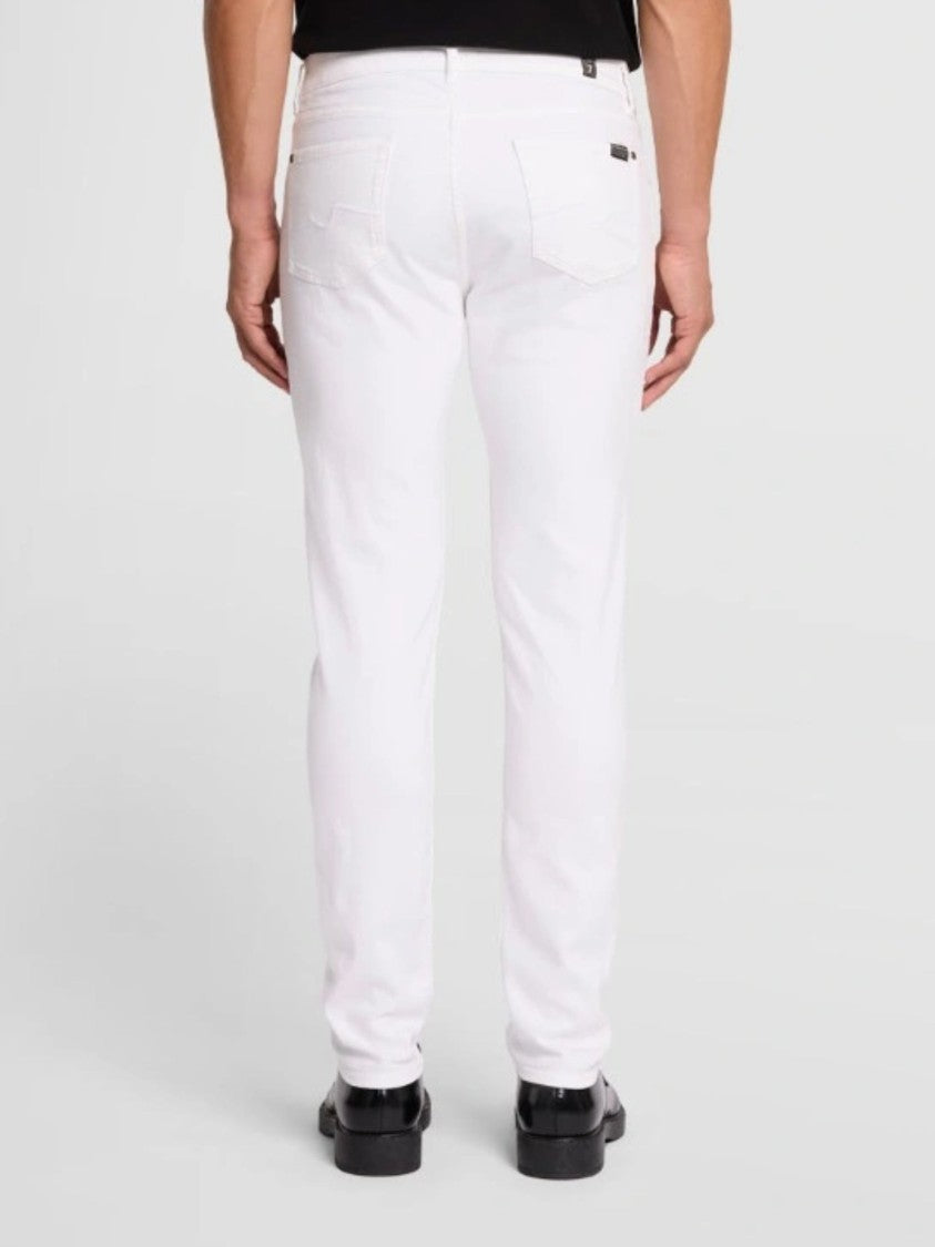 7 For All Mankind White Slimmy Tapered Jeans