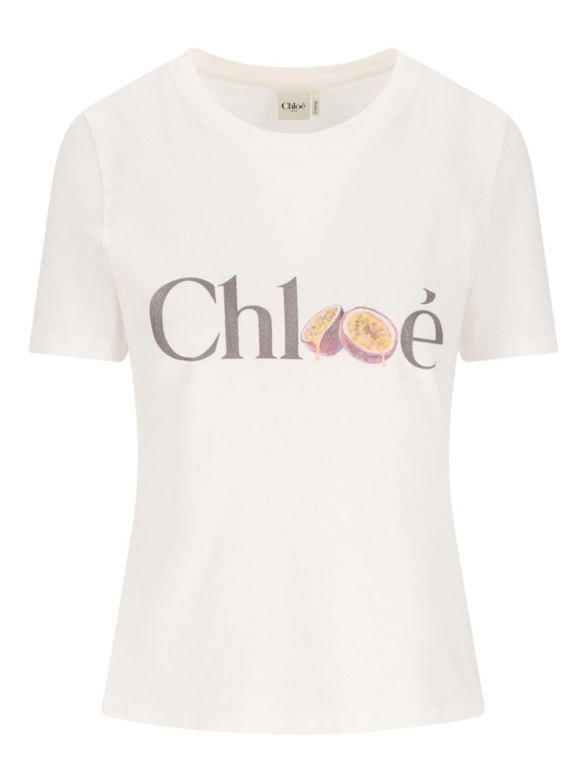 Chloé Cropped Soft Cotton T-Shirt