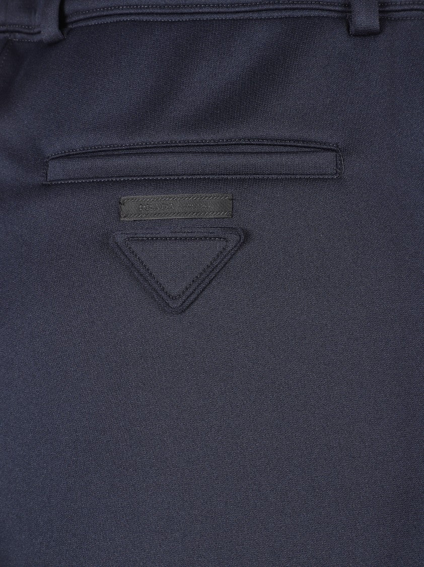 Prada Tailored Blue Trousers With Classic Waistband