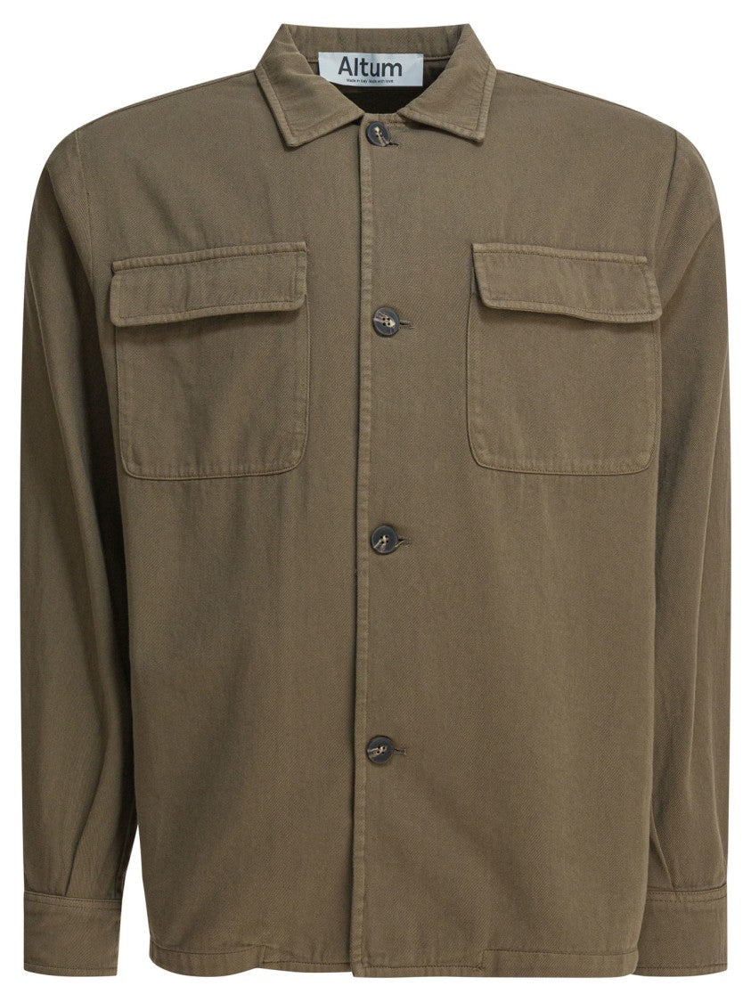 Altum Boxy-Fit Green Jacket With Button-Up Front