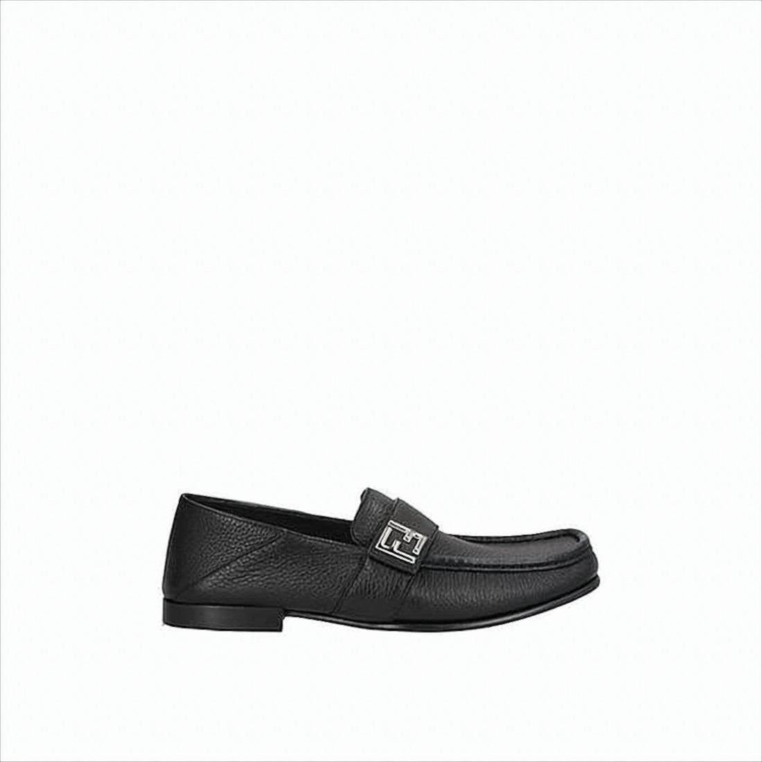 Fendi Refined Deer Leather Loafers With Metal Logo Detail
