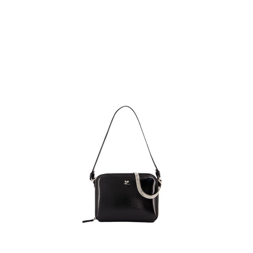 Courrèges Cloud Chained Naplack Purse - Leather - Black
