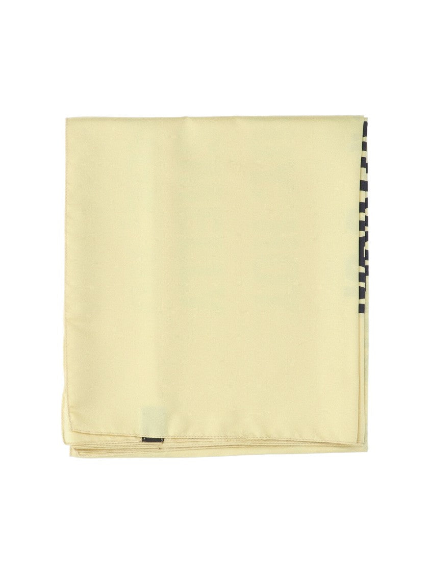 Martine Rose Yellow Square Silk Bold Logo Foulard