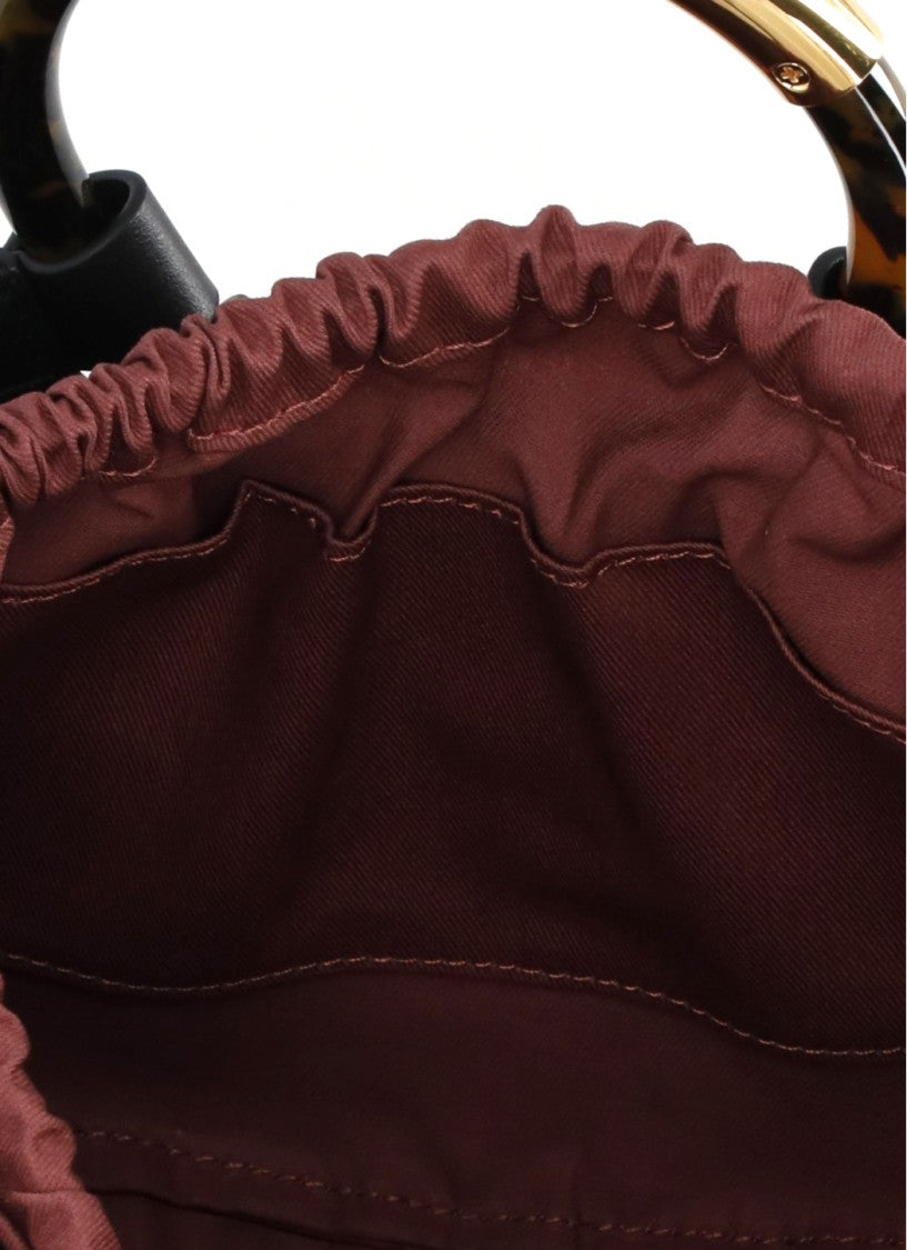 Coccinelle Medium Shoulder Bag With Pleated Detailing And Tortoiseshell Accents