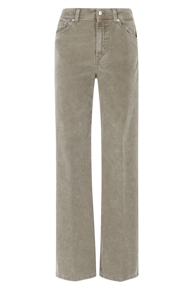 Dondup Amber Sage Stretch Cotton Corduroy Wide-Leg Pants