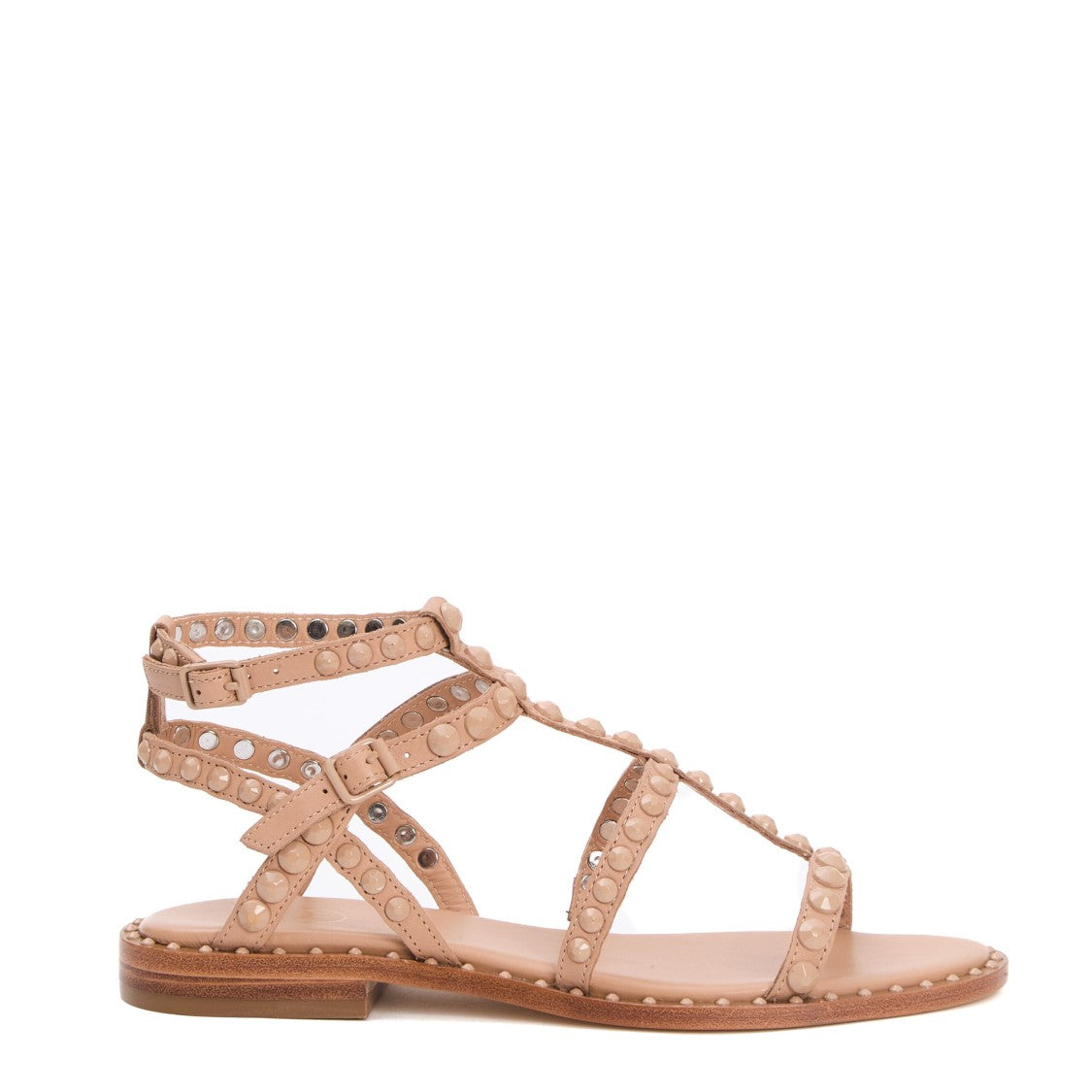 Ash Nude Leather Studded Sandal